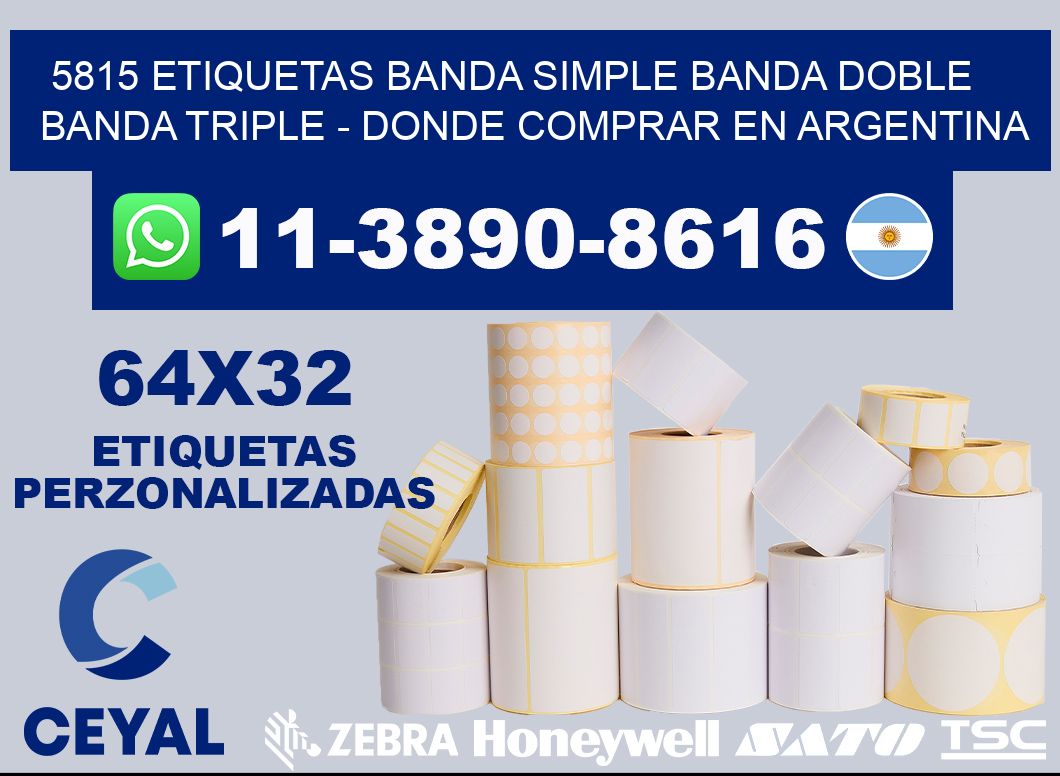 5815 etiquetas banda simple banda doble banda triple - Donde Comprar en Argentina