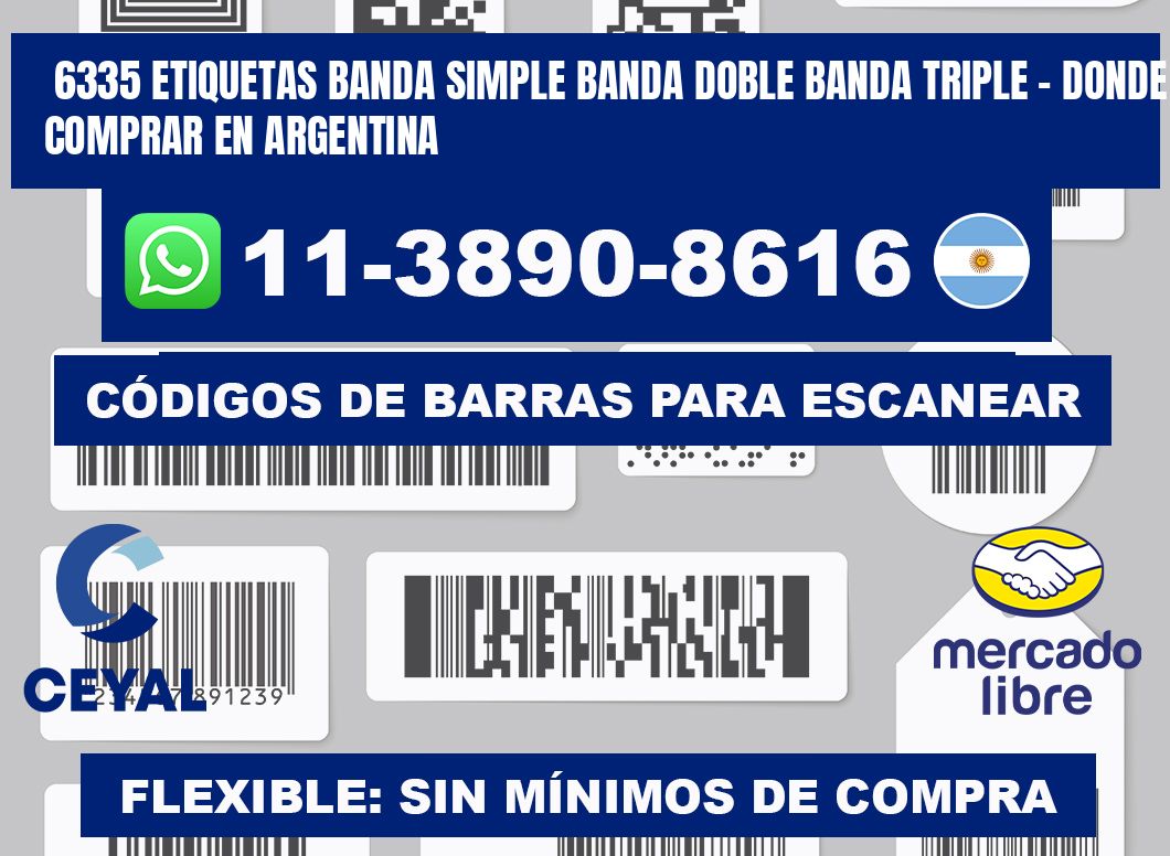 6335 etiquetas banda simple banda doble banda triple - Donde Comprar en Argentina