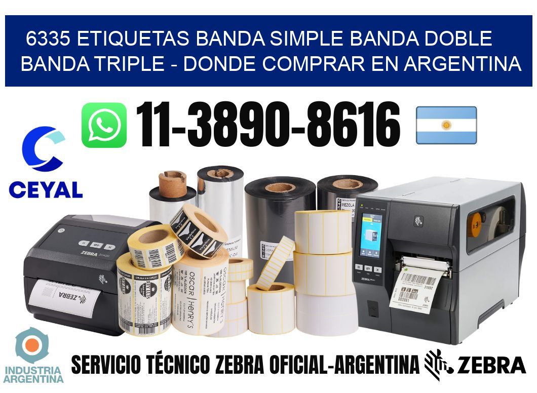 6335 etiquetas banda simple banda doble banda triple - Donde Comprar en Argentina