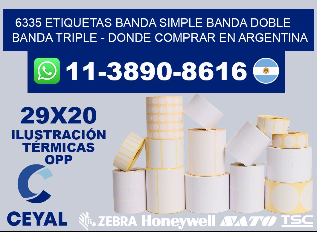 6335 etiquetas banda simple banda doble banda triple - Donde Comprar en Argentina