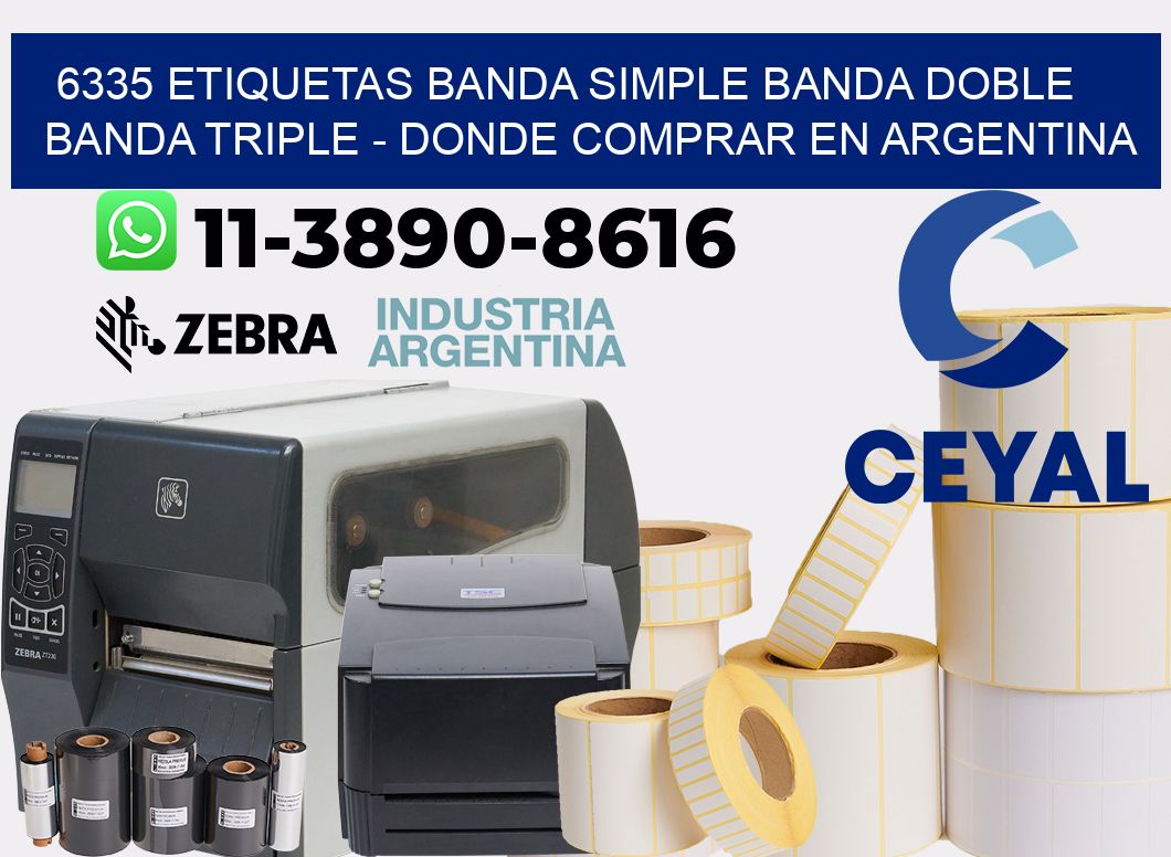 6335 etiquetas banda simple banda doble banda triple - Donde Comprar en Argentina