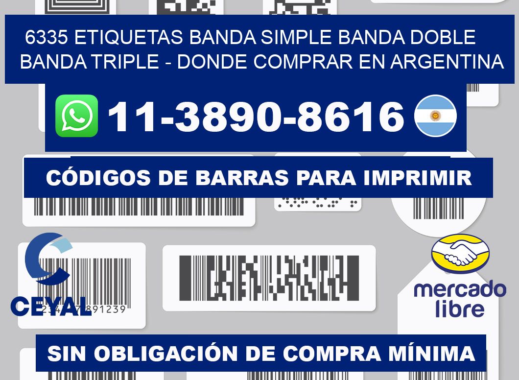 6335 etiquetas banda simple banda doble banda triple - Donde Comprar en Argentina