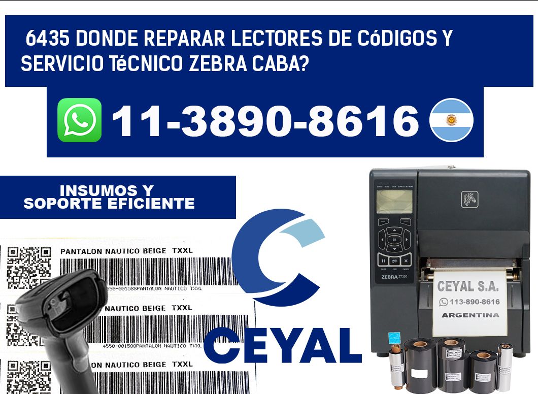 6435 donde reparar Lectores de Códigos y Servicio Técnico zebra Caba?