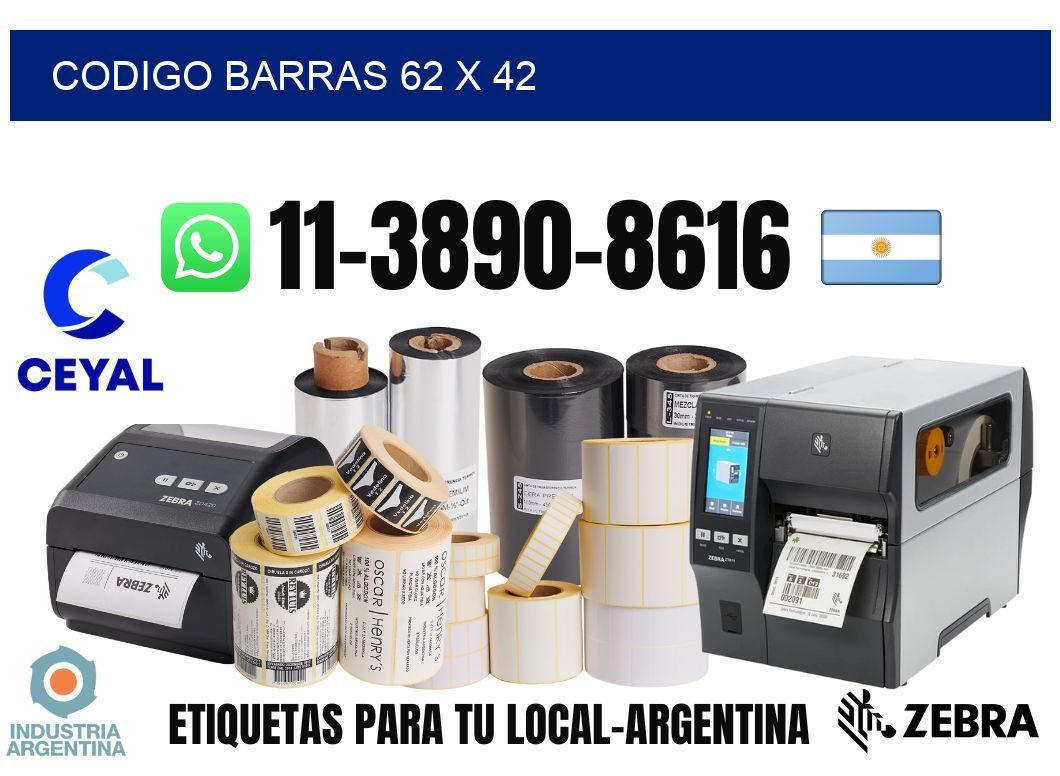 Codigo barras 62 x 42
