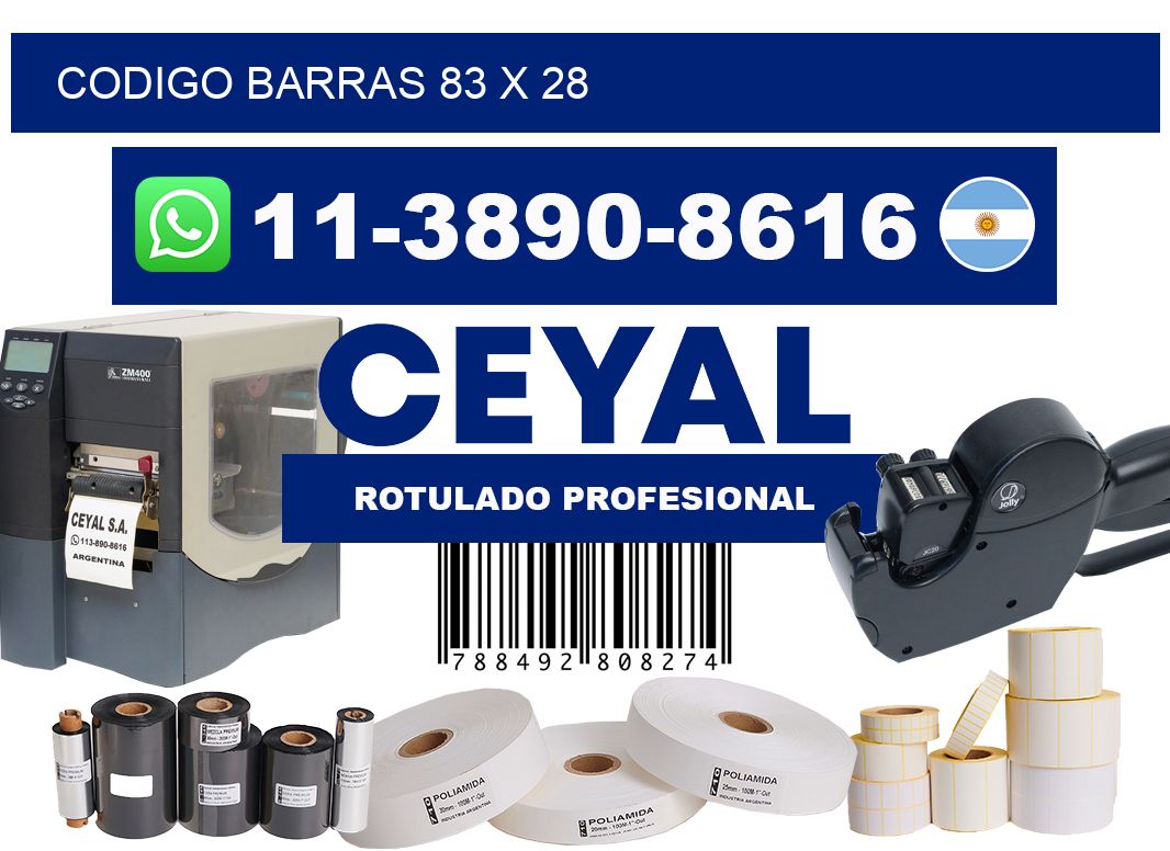 Codigo barras 83 x 28