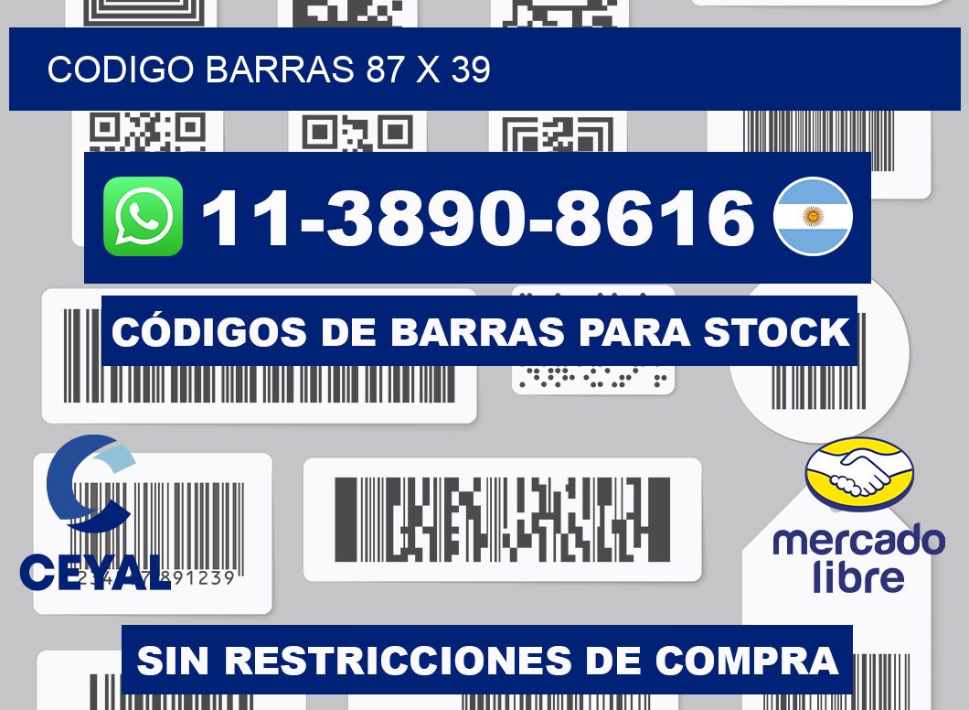 Codigo barras 87 x 39