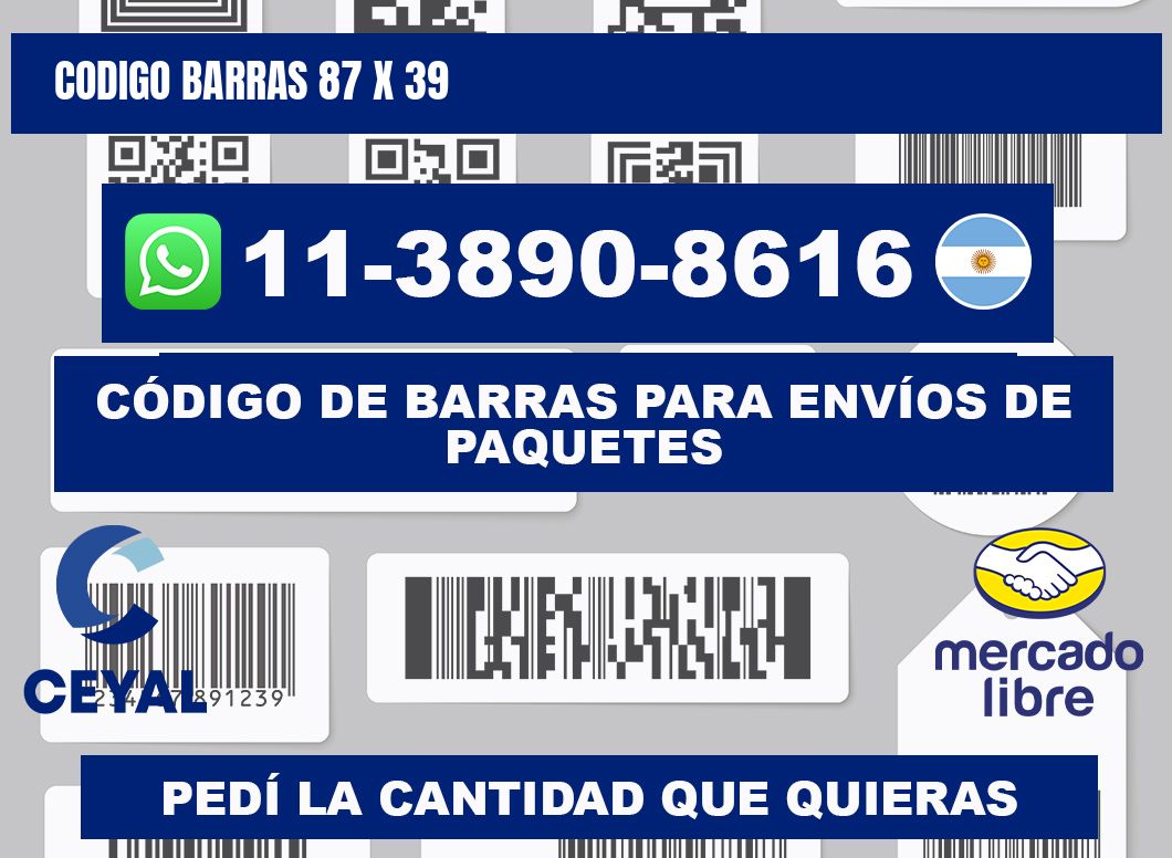 Codigo barras 87 x 39
