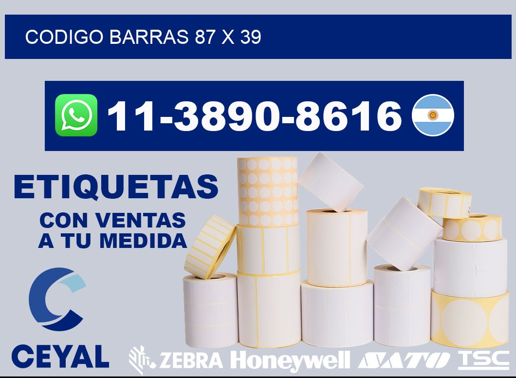 Codigo barras 87 x 39