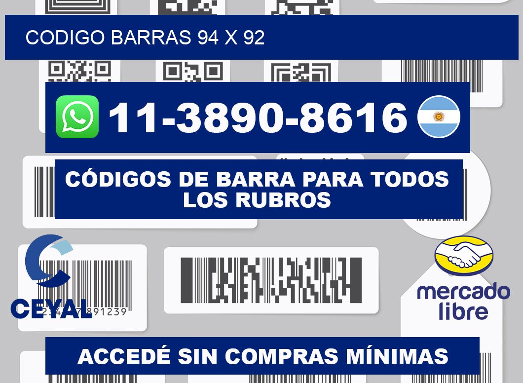 Codigo barras 94 x 92