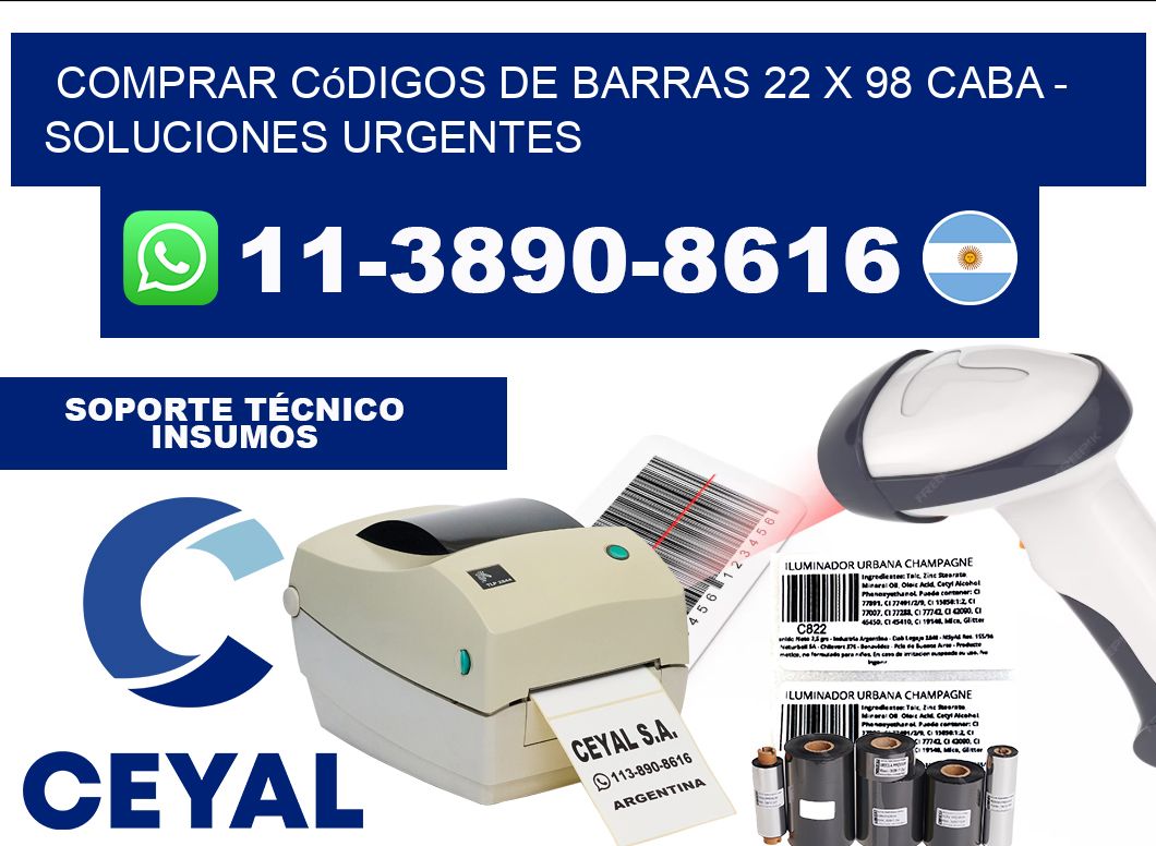 Comprar códigos de barras 22 x 98 CABA - soluciones urgentes
