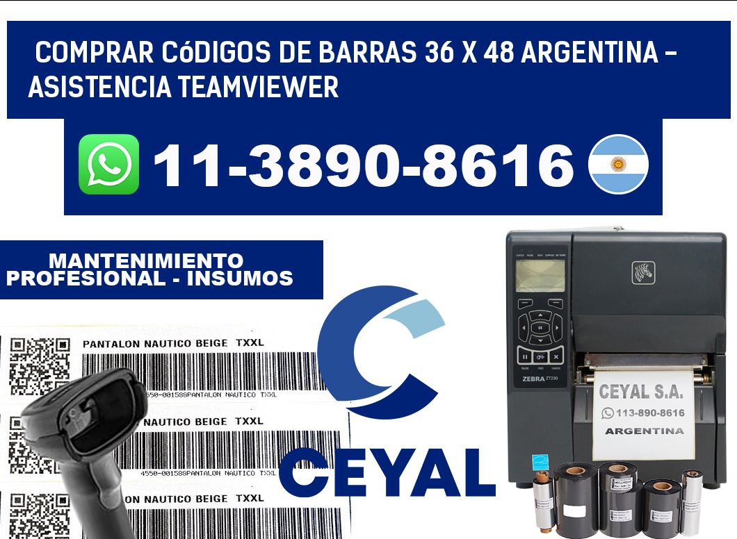 Comprar códigos de barras 36 x 48 argentina - asistencia teamviewer