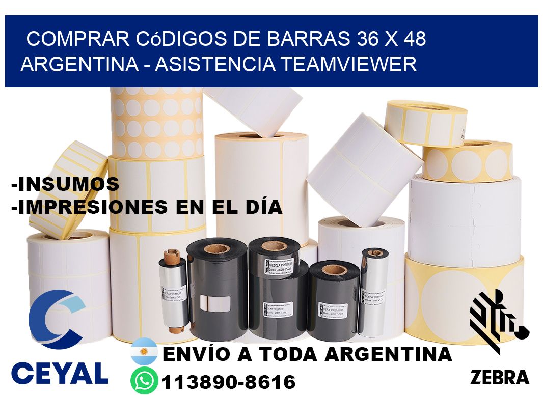 Comprar códigos de barras 36 x 48 argentina - asistencia teamviewer