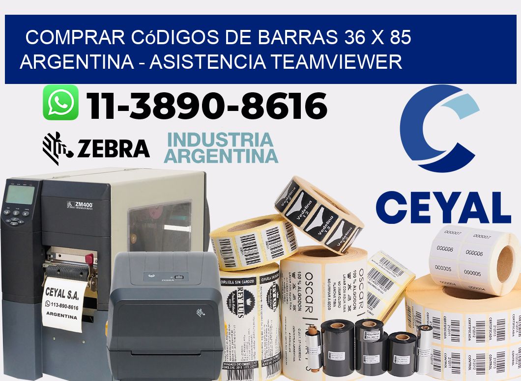 Comprar códigos de barras 36 x 85 argentina - asistencia teamviewer