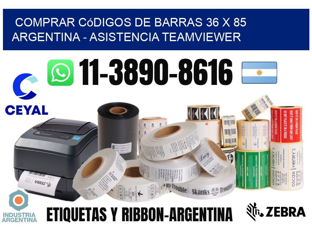 Comprar códigos de barras 36 x 85 argentina - asistencia teamviewer