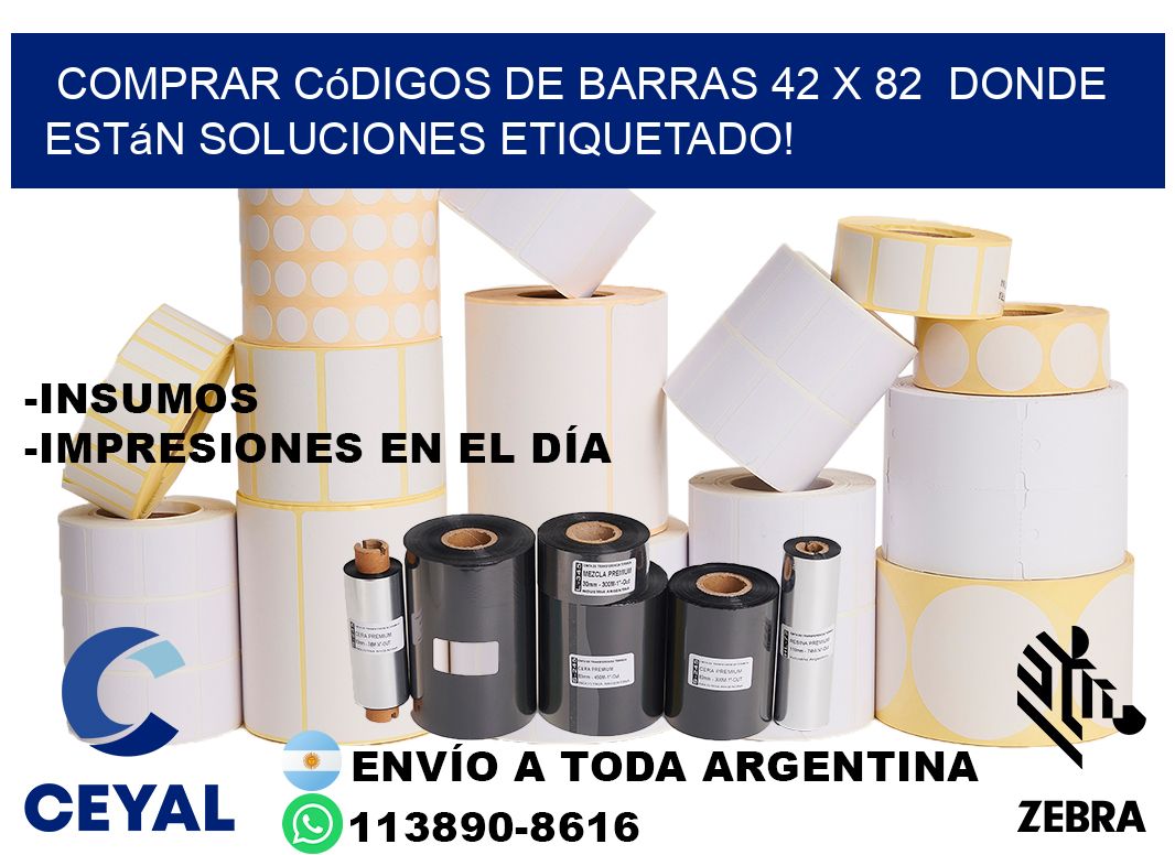 Comprar códigos de barras 42 x 82  donde están soluciones etiquetado!