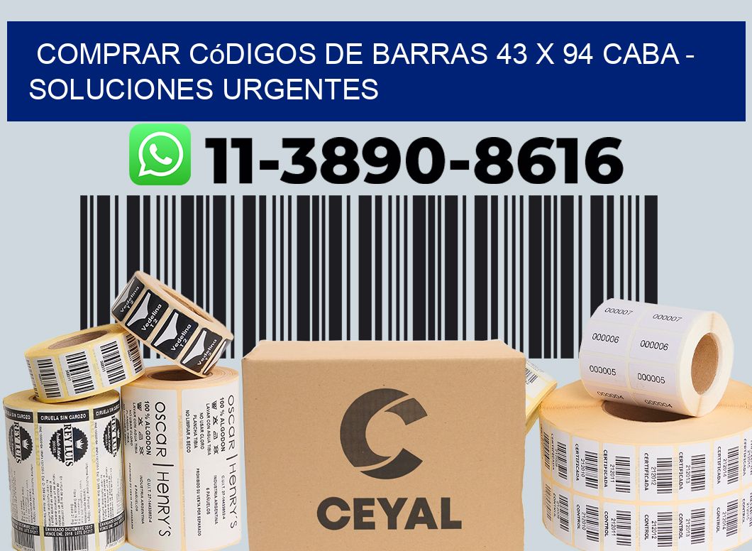 Comprar códigos de barras 43 x 94 CABA - soluciones urgentes