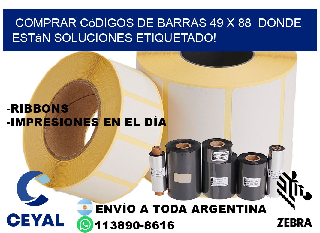 Comprar códigos de barras 49 x 88  donde están soluciones etiquetado!