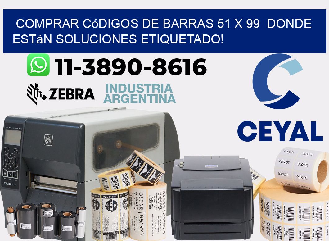 Comprar códigos de barras 51 x 99  donde están soluciones etiquetado!