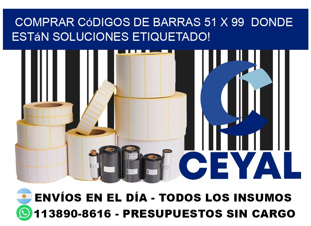 Comprar códigos de barras 51 x 99  donde están soluciones etiquetado!