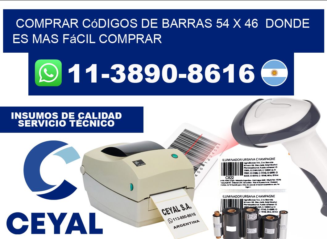 Comprar códigos de barras 54 x 46  Donde es mas fácil comprar