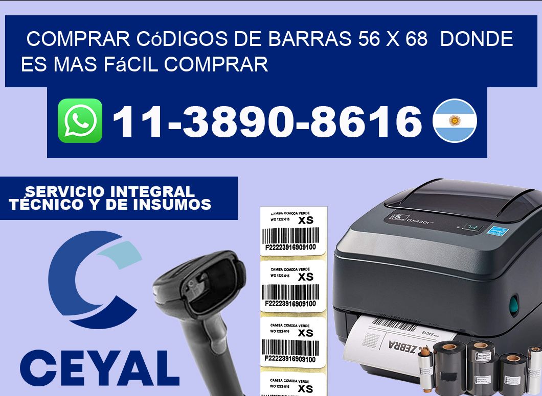 Comprar códigos de barras 56 x 68  Donde es mas fácil comprar
