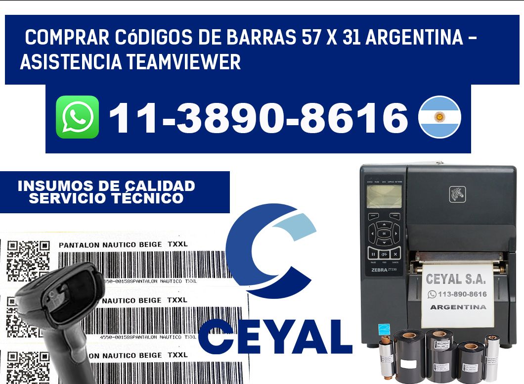 Comprar códigos de barras 57 x 31 argentina - asistencia teamviewer