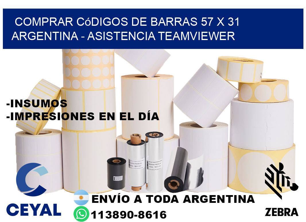 Comprar códigos de barras 57 x 31 argentina - asistencia teamviewer