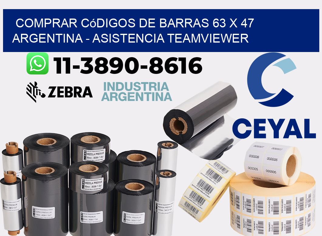 Comprar códigos de barras 63 x 47 argentina - asistencia teamviewer