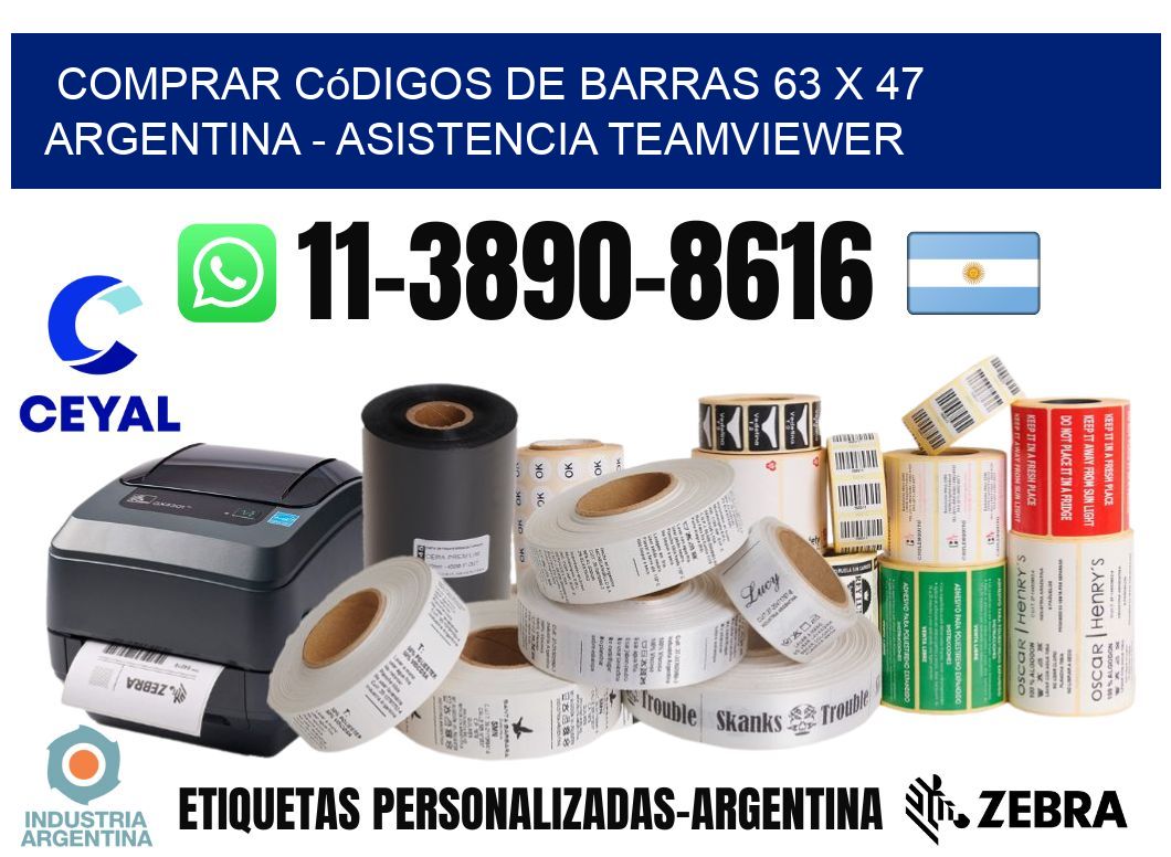 Comprar códigos de barras 63 x 47 argentina - asistencia teamviewer