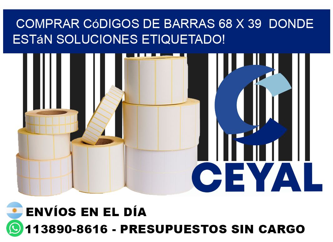 Comprar códigos de barras 68 x 39  donde están soluciones etiquetado!