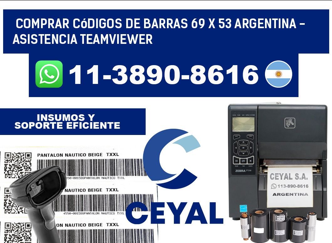 Comprar códigos de barras 69 x 53 argentina - asistencia teamviewer