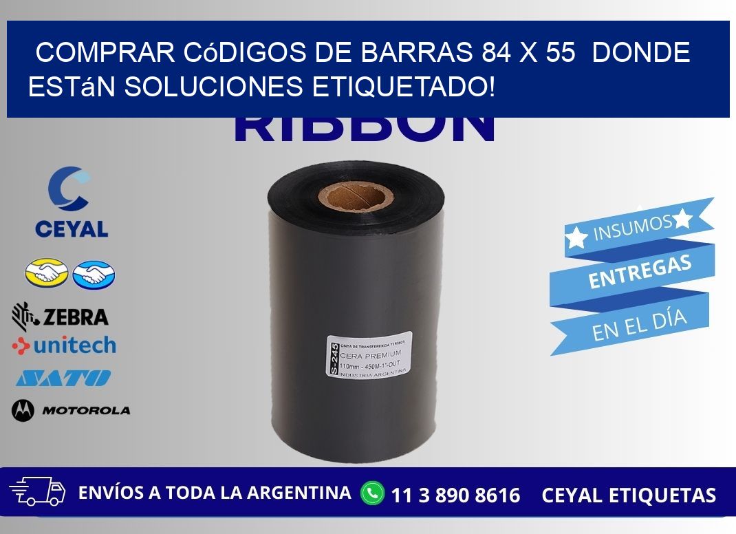 Comprar códigos de barras 84 x 55  donde están soluciones etiquetado!