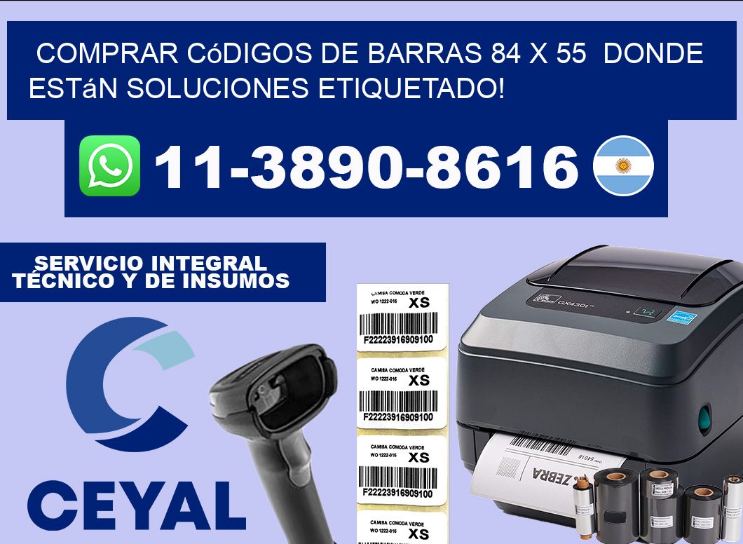 Comprar códigos de barras 84 x 55  donde están soluciones etiquetado!