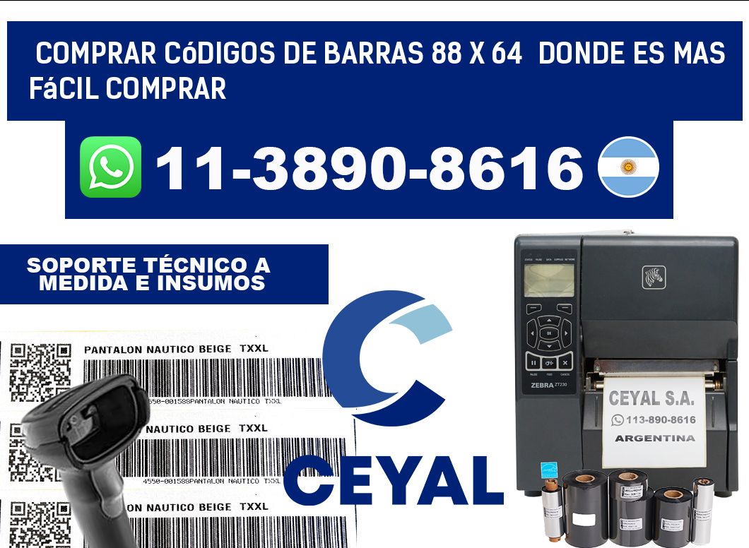 Comprar códigos de barras 88 x 64  Donde es mas fácil comprar