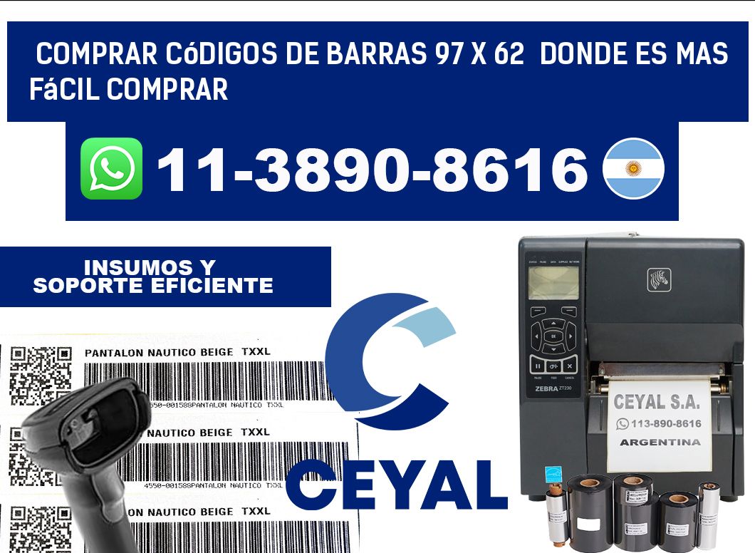 Comprar códigos de barras 97 x 62  Donde es mas fácil comprar
