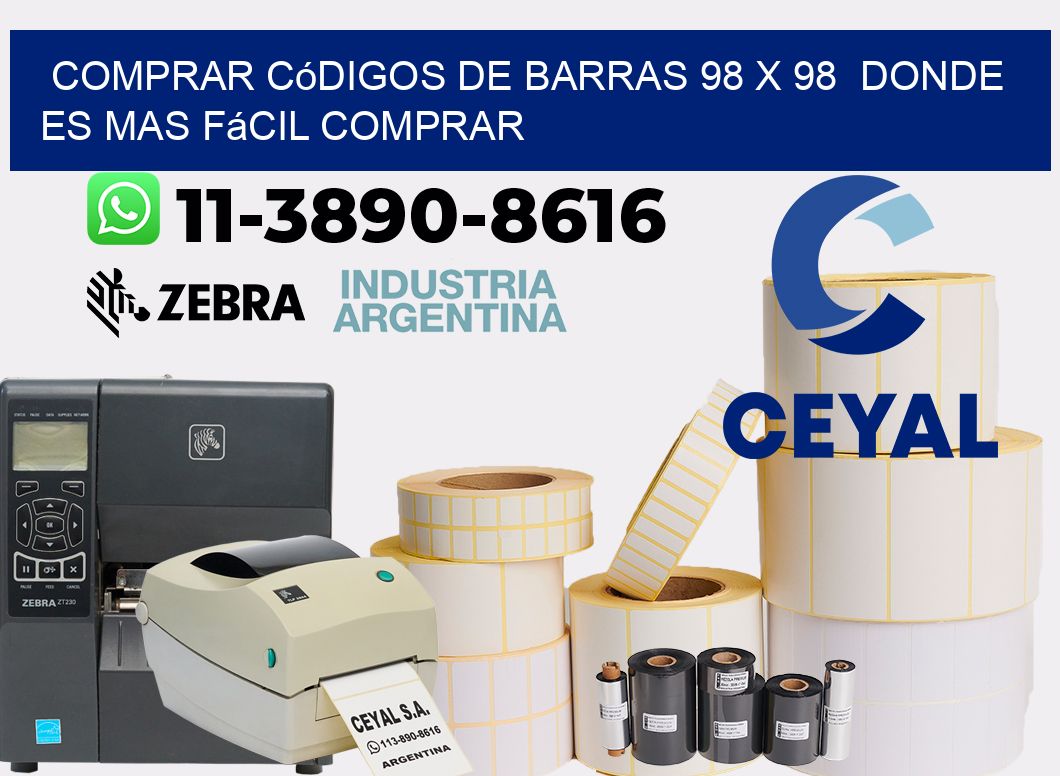 Comprar códigos de barras 98 x 98  Donde es mas fácil comprar