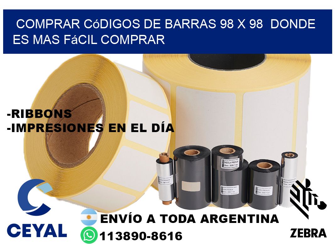 Comprar códigos de barras 98 x 98  Donde es mas fácil comprar