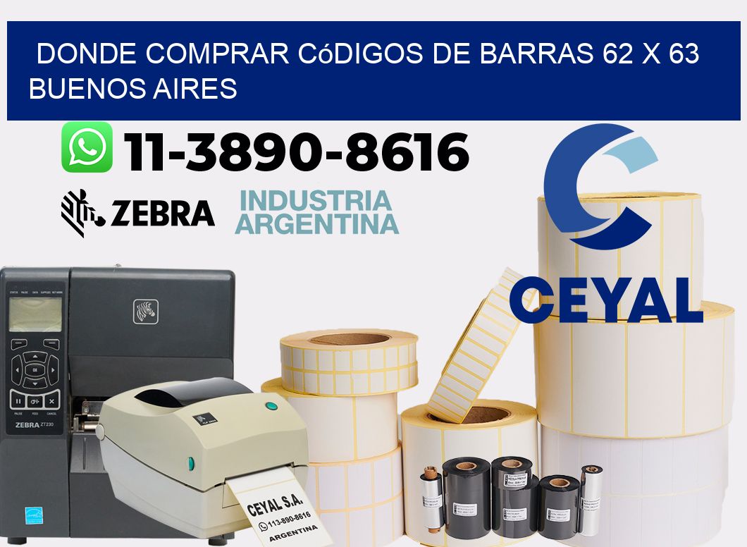 Donde Comprar códigos de barras 62 x 63 Buenos Aires