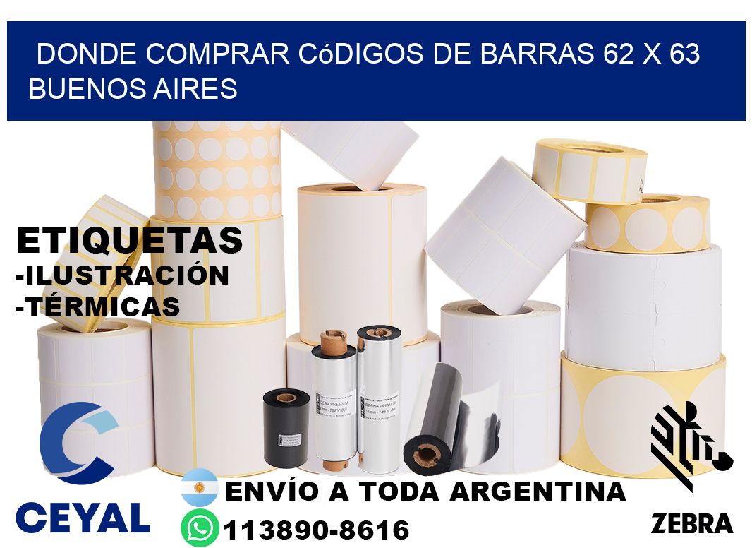 Donde Comprar códigos de barras 62 x 63 Buenos Aires