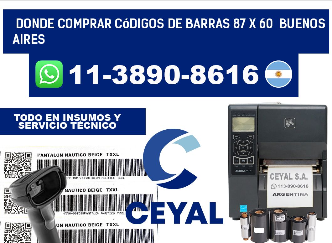 Donde Comprar códigos de barras 87 x 60  Buenos Aires