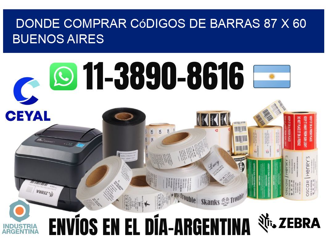 Donde Comprar códigos de barras 87 x 60  Buenos Aires