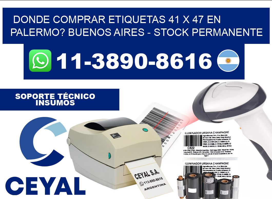 Donde Comprar etiquetas 41 x 47 en PALERMO? Buenos Aires - Stock permanente