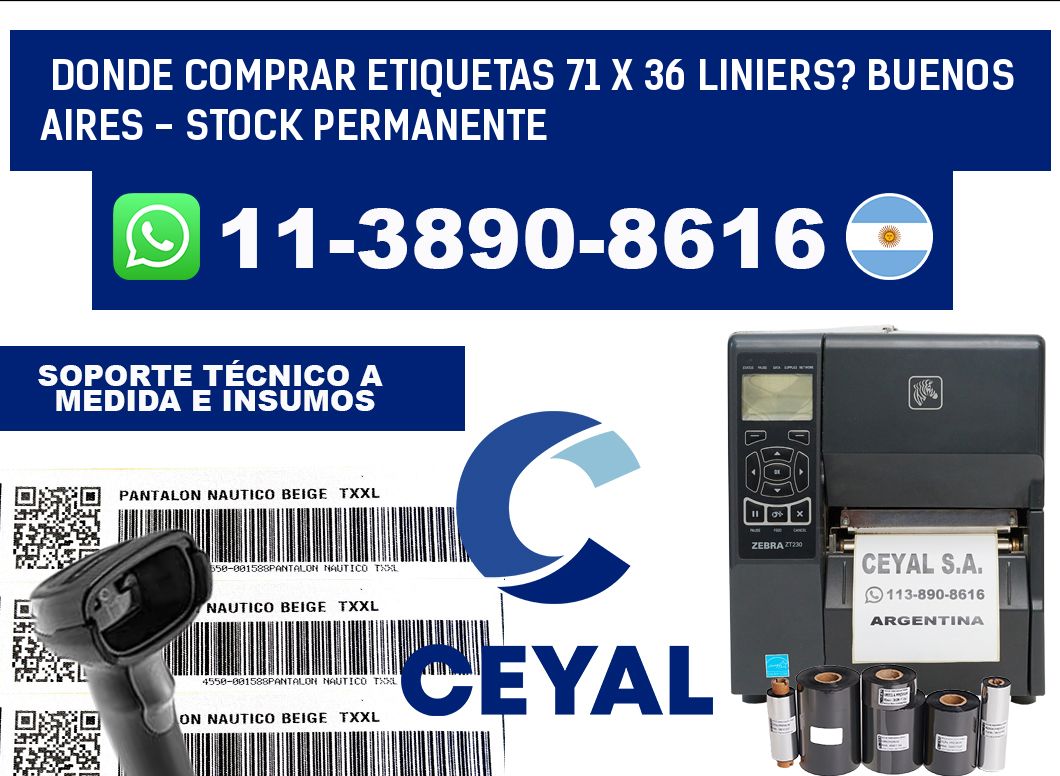 Donde Comprar etiquetas 71 x 36 LINIERS? Buenos Aires - Stock permanente