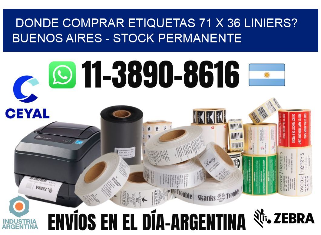Donde Comprar etiquetas 71 x 36 LINIERS? Buenos Aires - Stock permanente