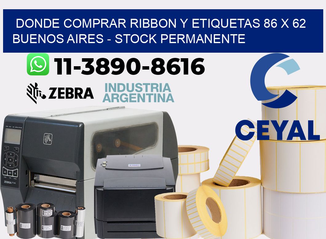 Donde Comprar ribbon y etiquetas 86 x 62 Buenos Aires - Stock permanente