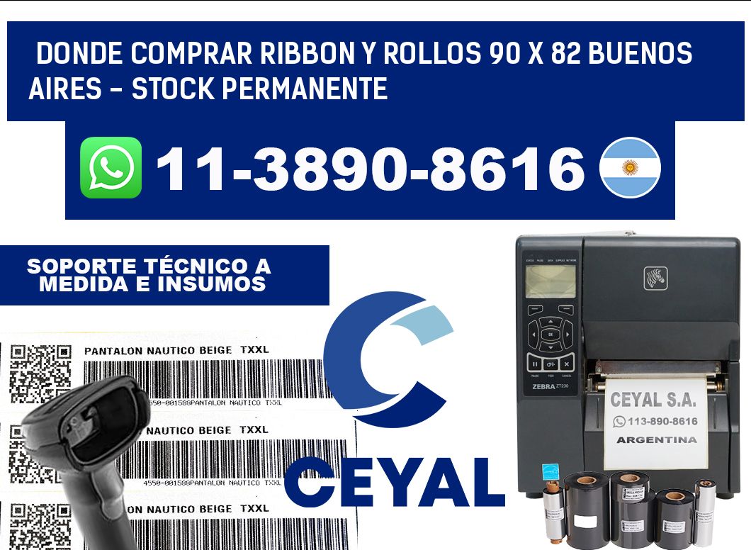 Donde Comprar ribbon y rollos 90 x 82 Buenos Aires - Stock permanente
