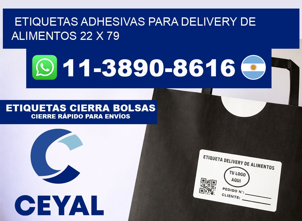 ETIQUETAS ADHESIVAS PARA DELIVERY DE ALIMENTOS 22 x 79