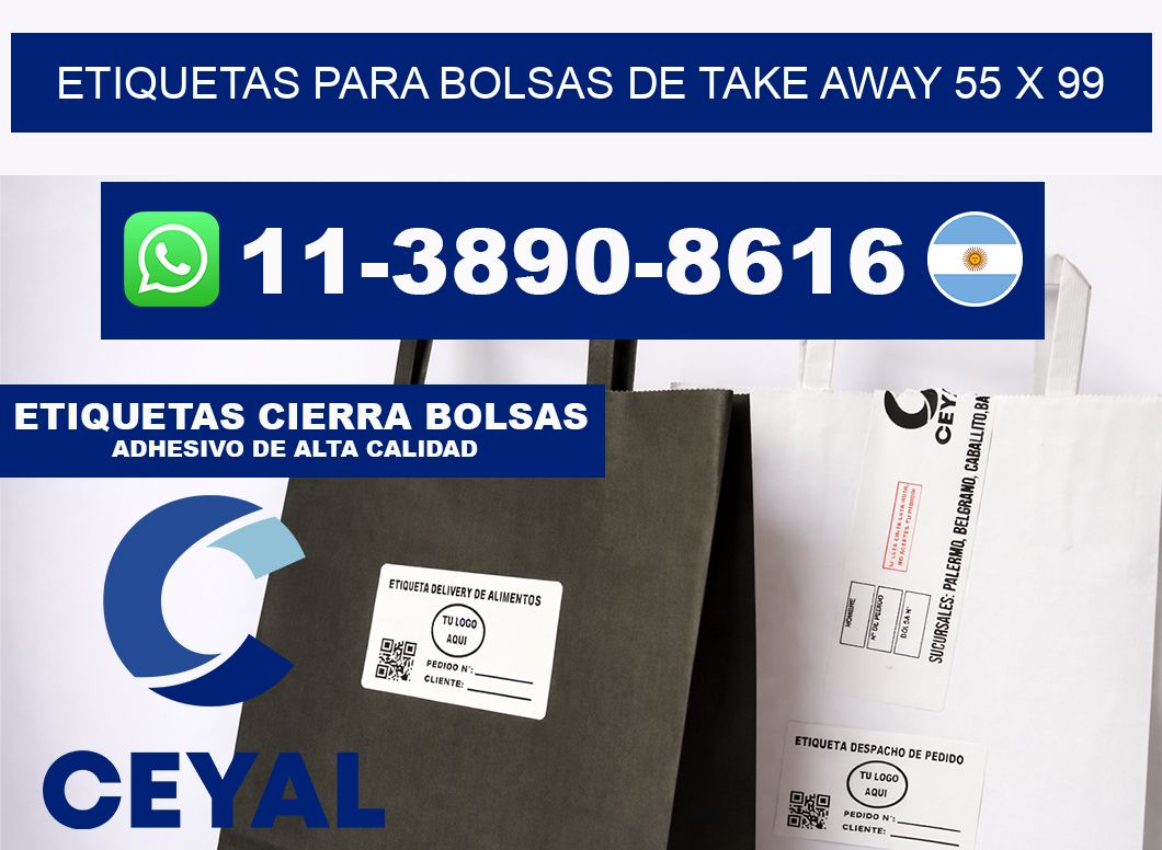 ETIQUETAS PARA BOLSAS DE TAKE AWAY 55 x 99