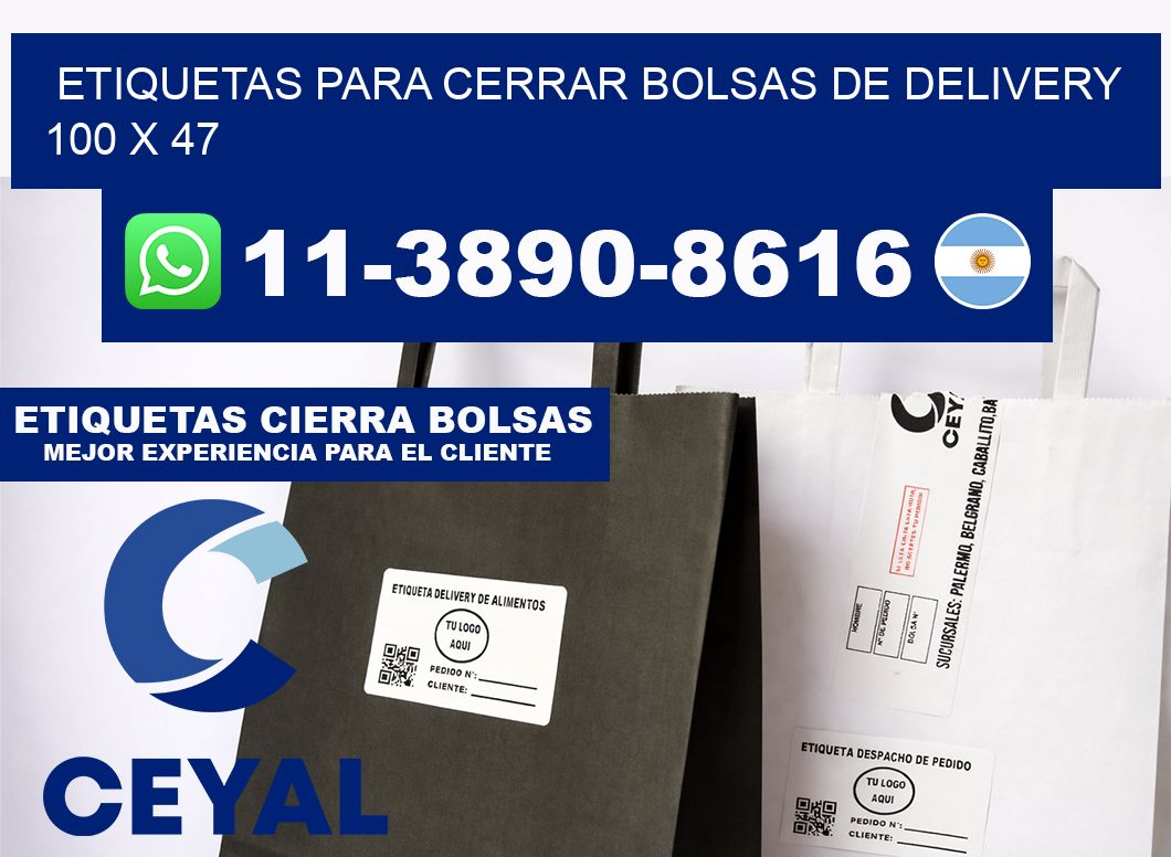 ETIQUETAS PARA CERRAR BOLSAS DE DELIVERY 100 x 47