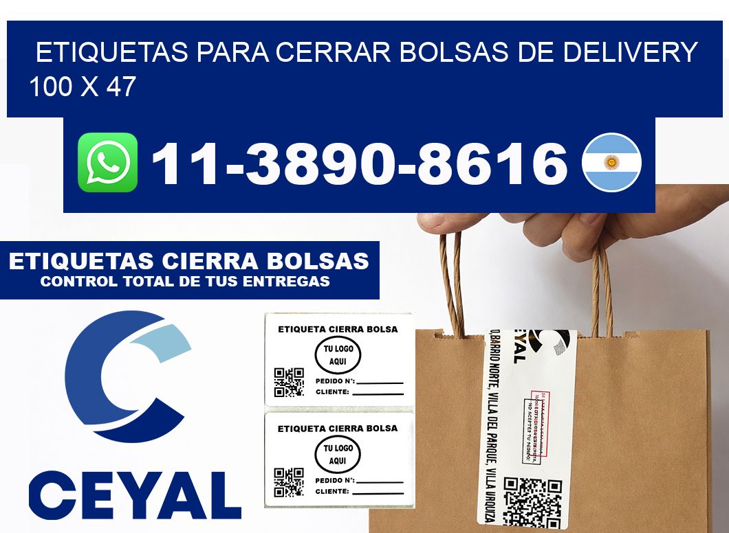 ETIQUETAS PARA CERRAR BOLSAS DE DELIVERY 100 x 47